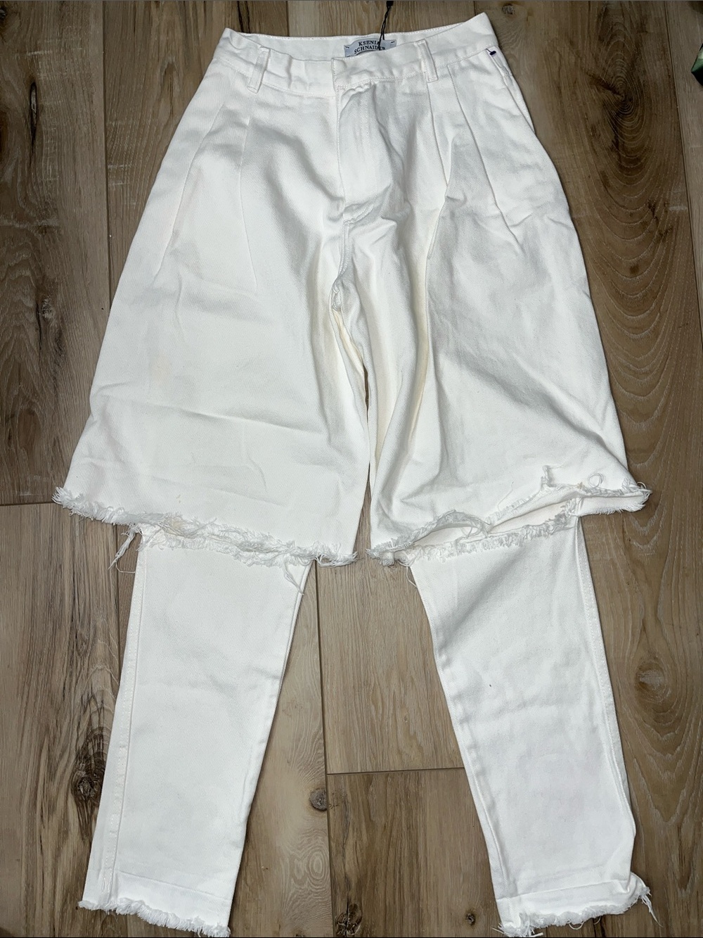 KSENIA SCHNAIDER Demi Denim Jeans White size small